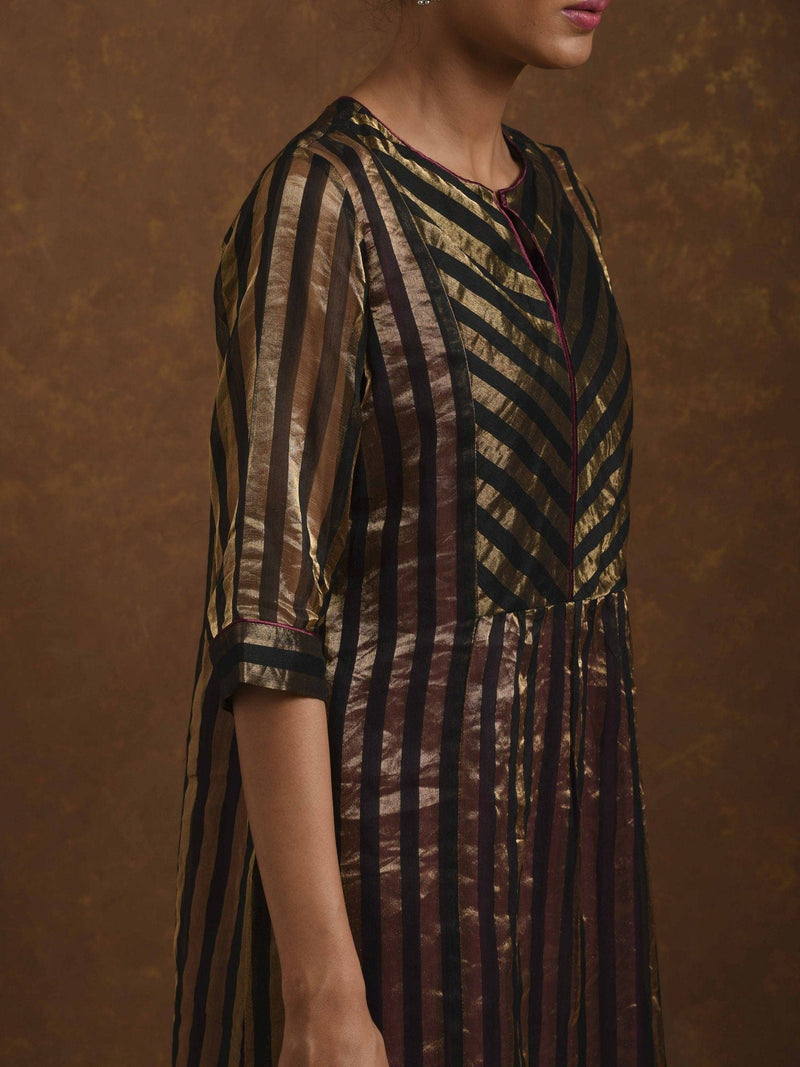 Noorie Black-Gold and Wine Kurta Set by Priti Prashant for women Worldwide