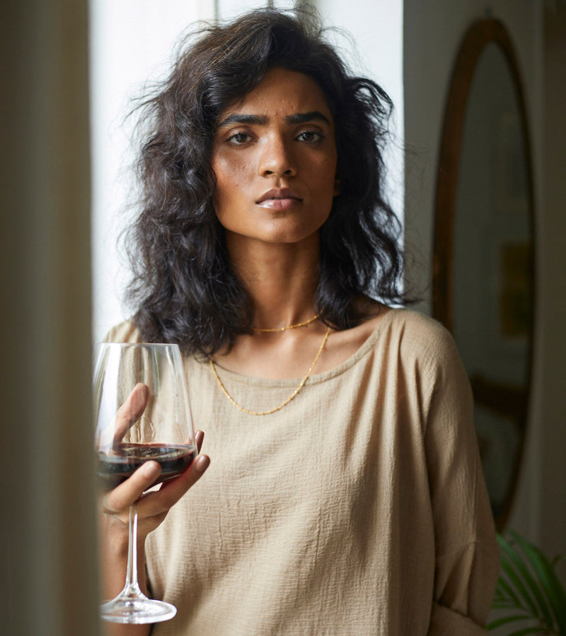 Oatmeal Kaftan Lounge Wear by Khara Kapas for women Worldwide