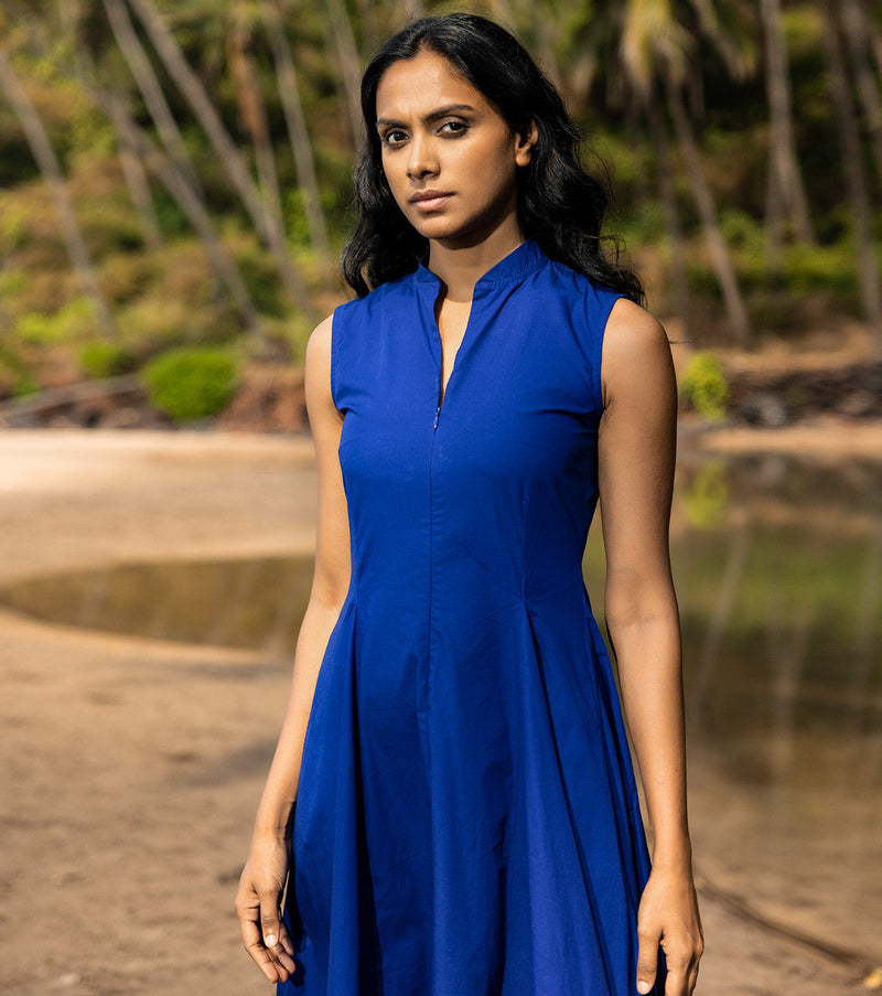 Octane Dress by Khara Kapas in blue for women Worldwide