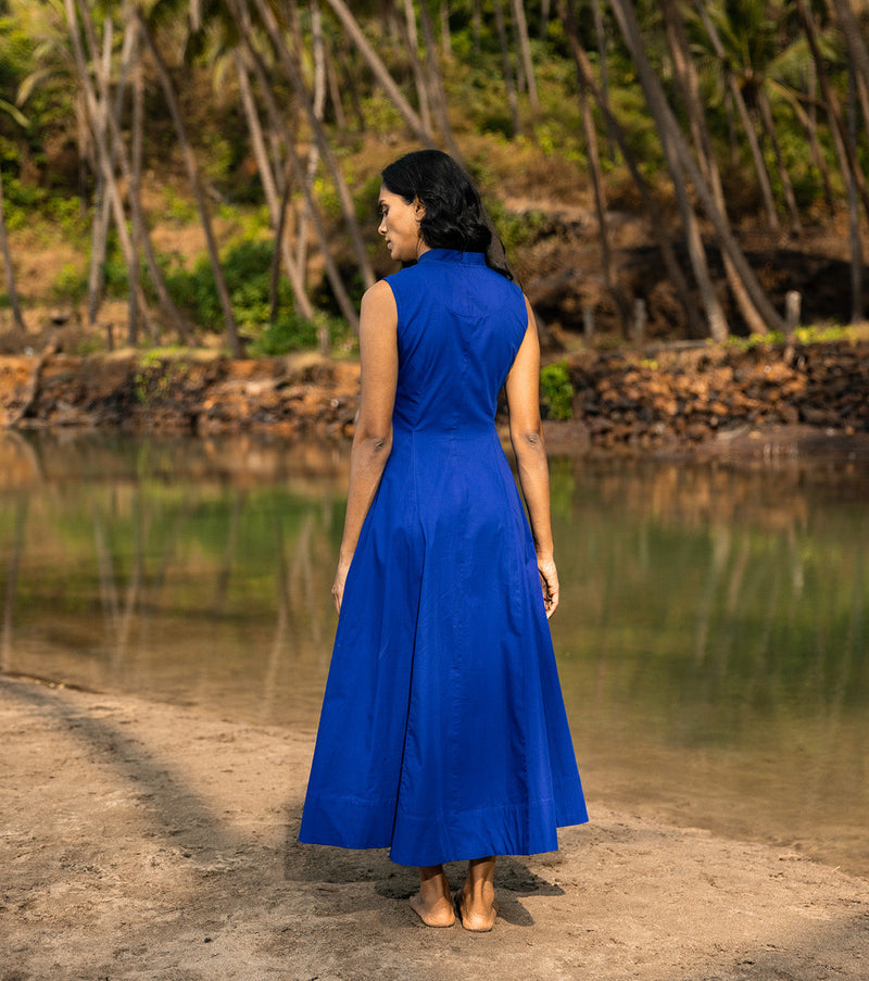 Octane Dress by Khara Kapas in blue for women Worldwide