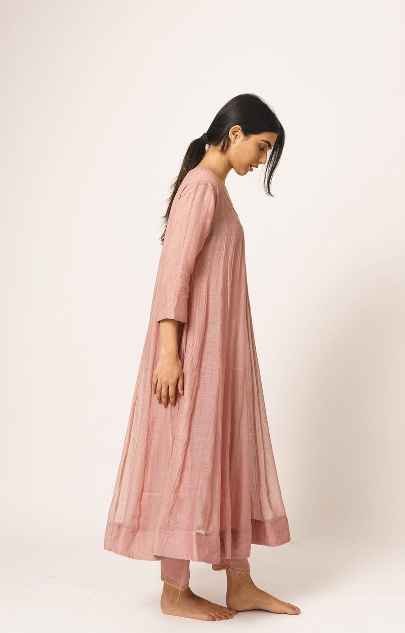 Old Rose Aayat in Chanderi with Resham & Dabka Embroidery Fashion DOT