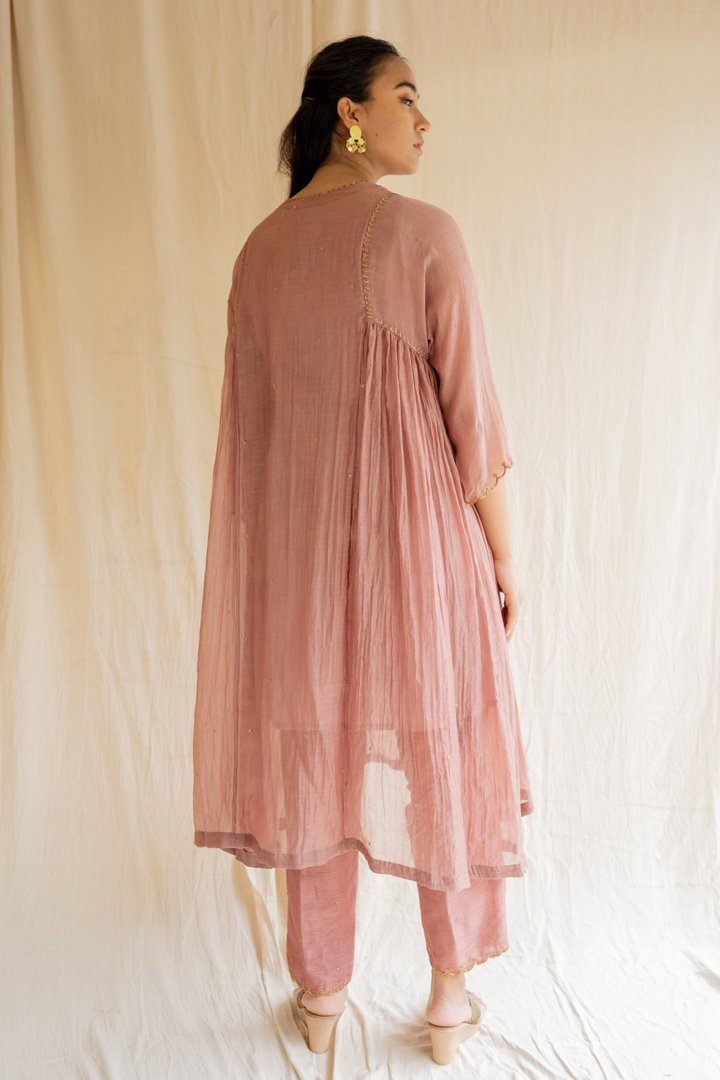 Old Rose Arsh Kurta Set Co-ord Set,Kurta Sets by Nirjara for women Worldwide