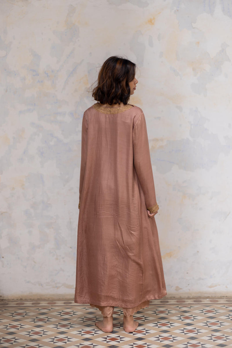 Old Rose Zeenat Kurta Set Kurta Sets by Nirjara for women Worldwide