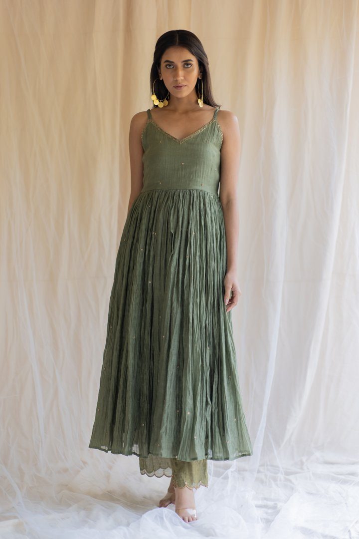 Olive Nasim Jama by Nirjara for women Worldwide