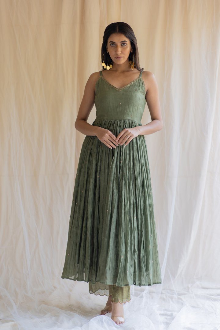 Olive Nasim Jama by Nirjara for women Worldwide