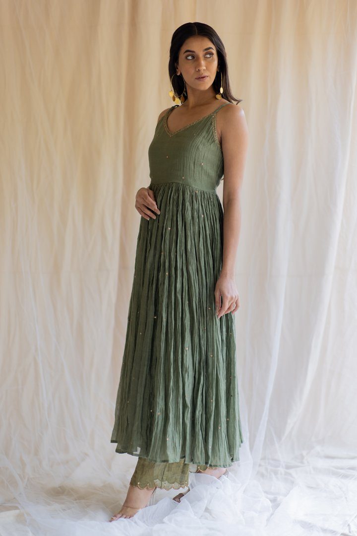 Olive Nasim Jama by Nirjara for women Worldwide