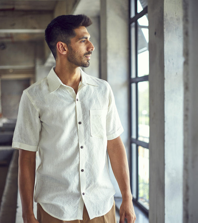 Opaque hue Shirt Men Khara Kapas Men