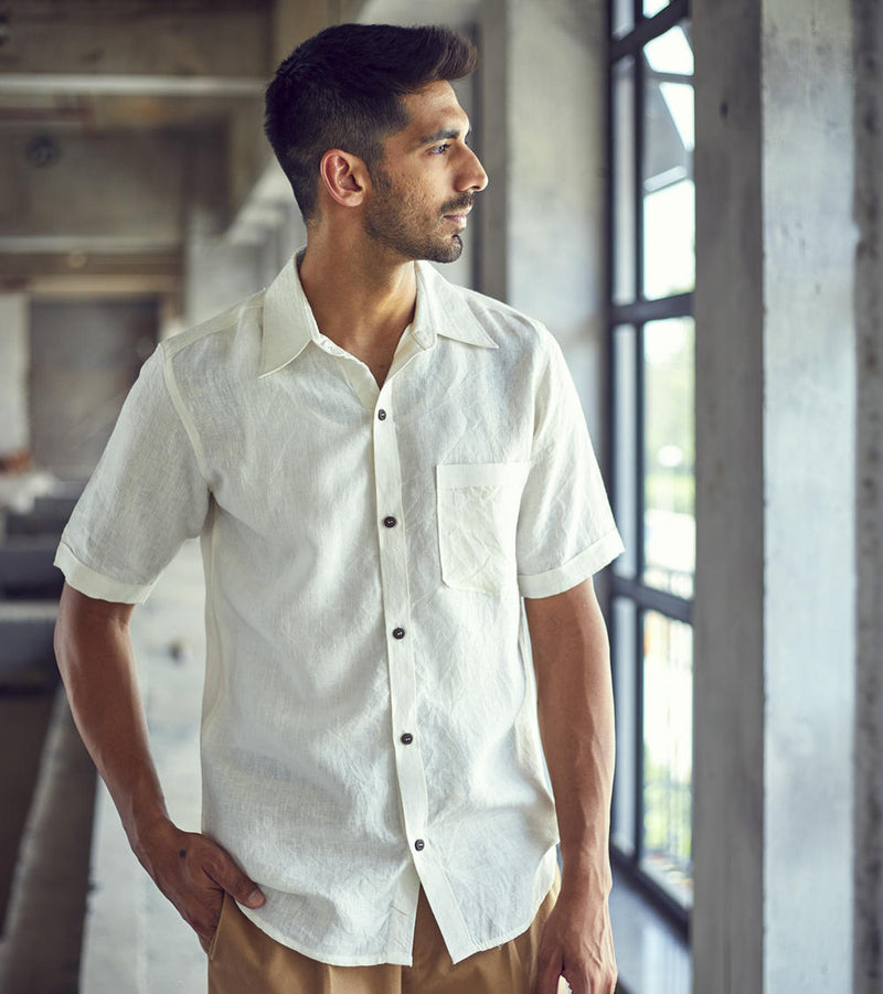 Opaque hue Shirt Men Khara Kapas Men
