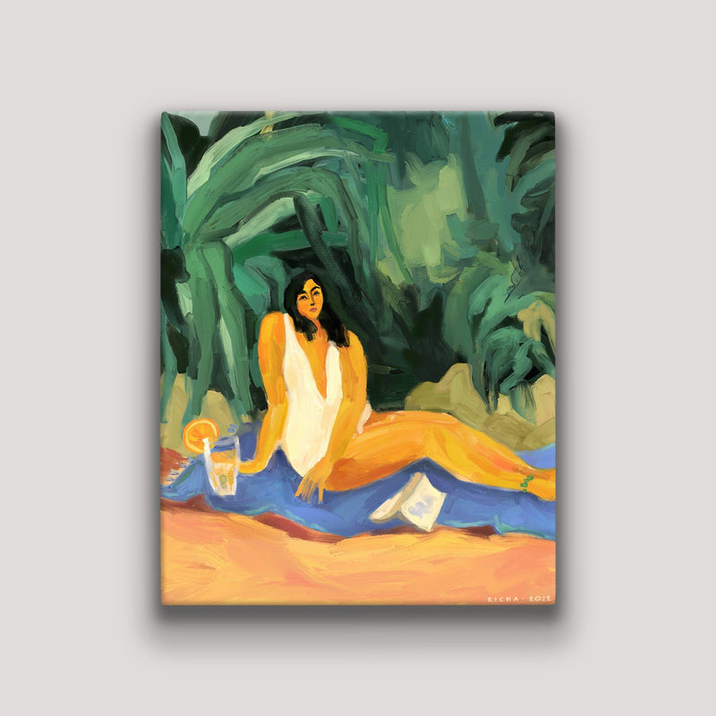 Orange Mint Beach Day Art Richa Kashelkar