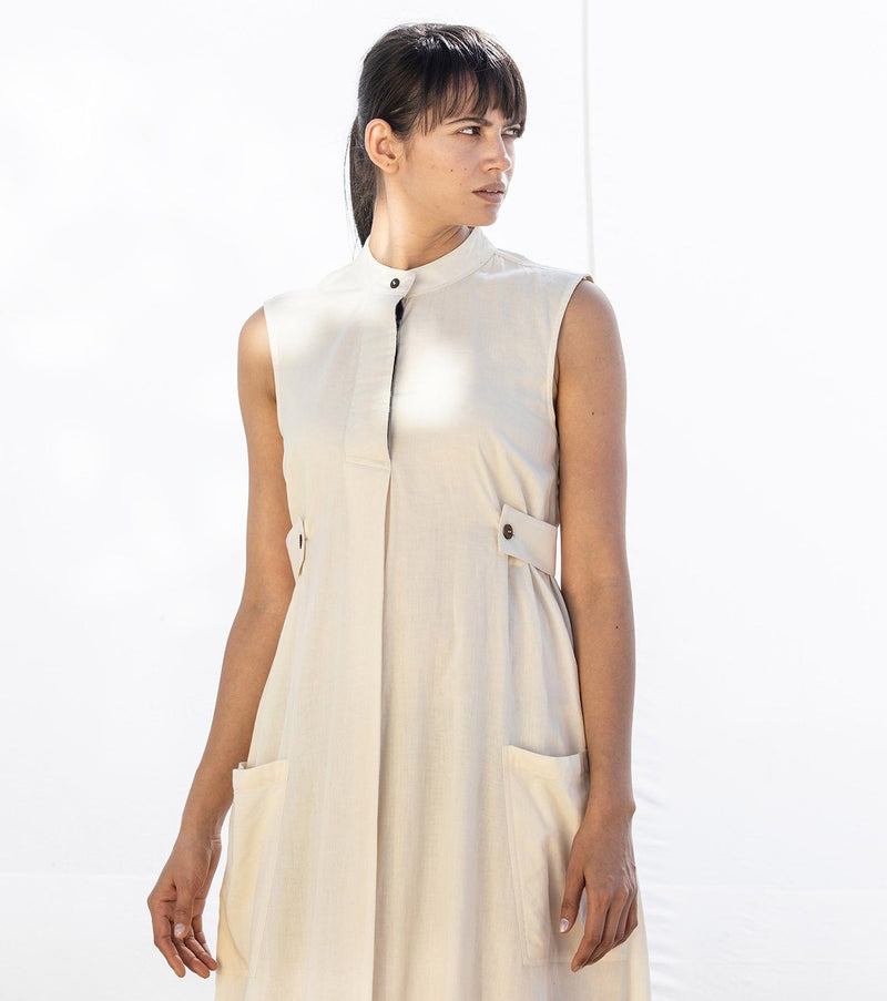 Pale Moon Dress by Khara Kapas in white for women Worldwide