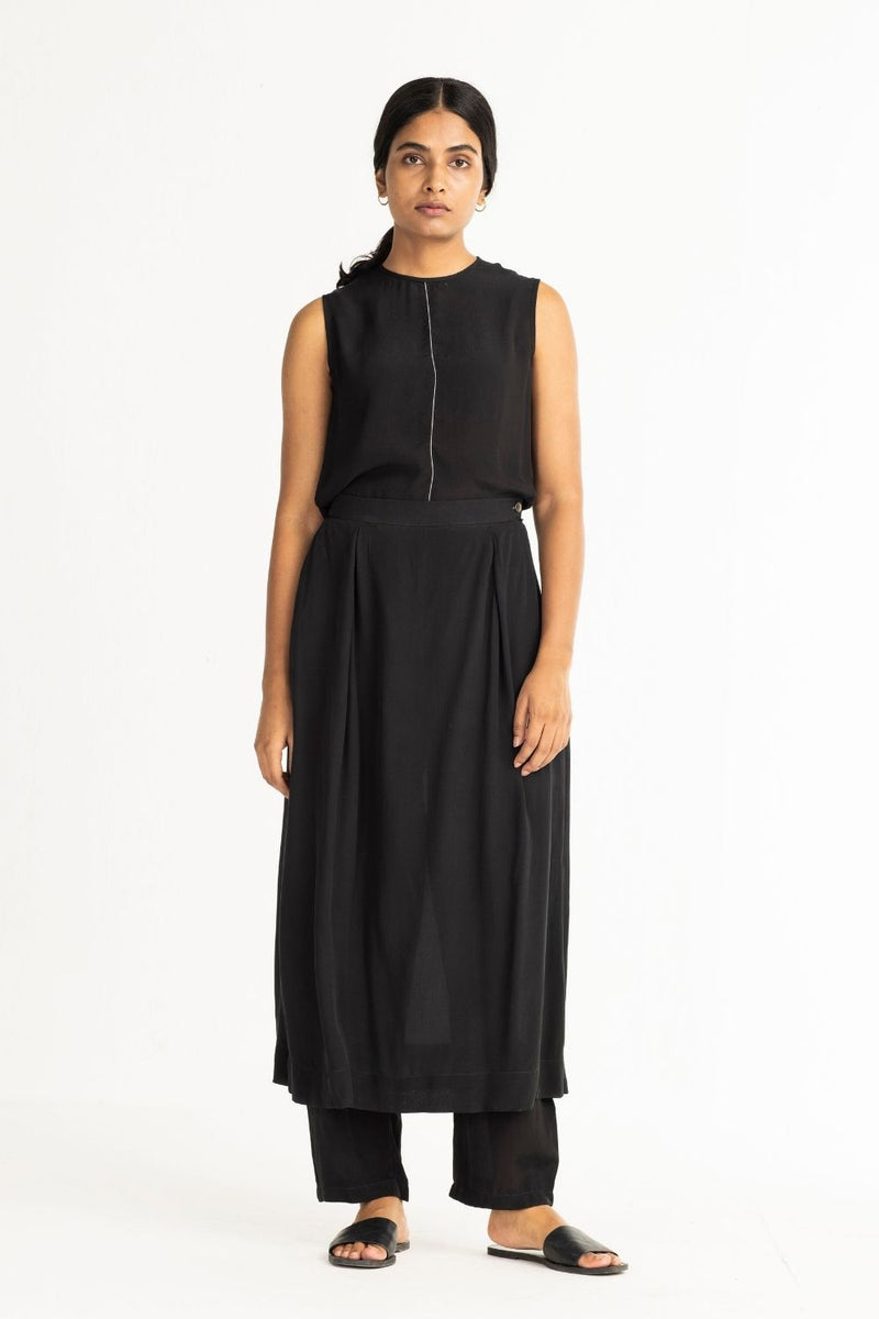 Pant Skirt Top Co-ord - Black by THREE for women Worldwide