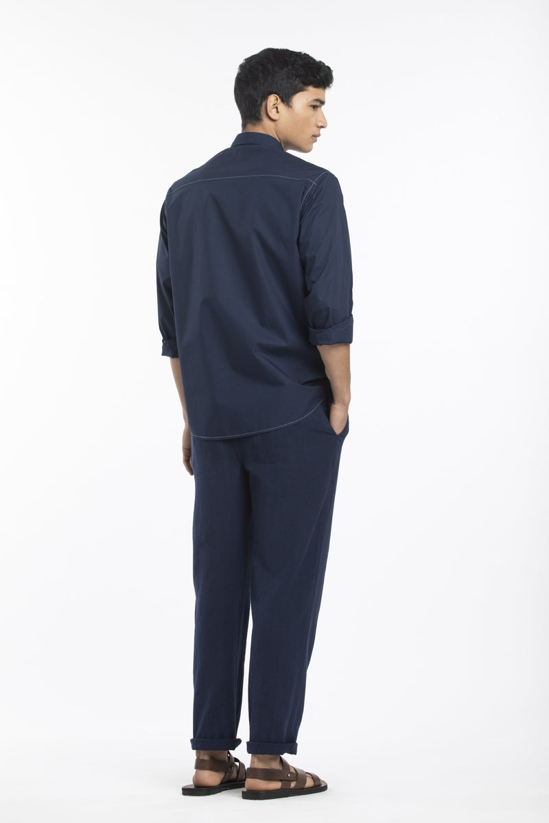 PATCH POCKET SHIRT-NAVY Men THREE Men 