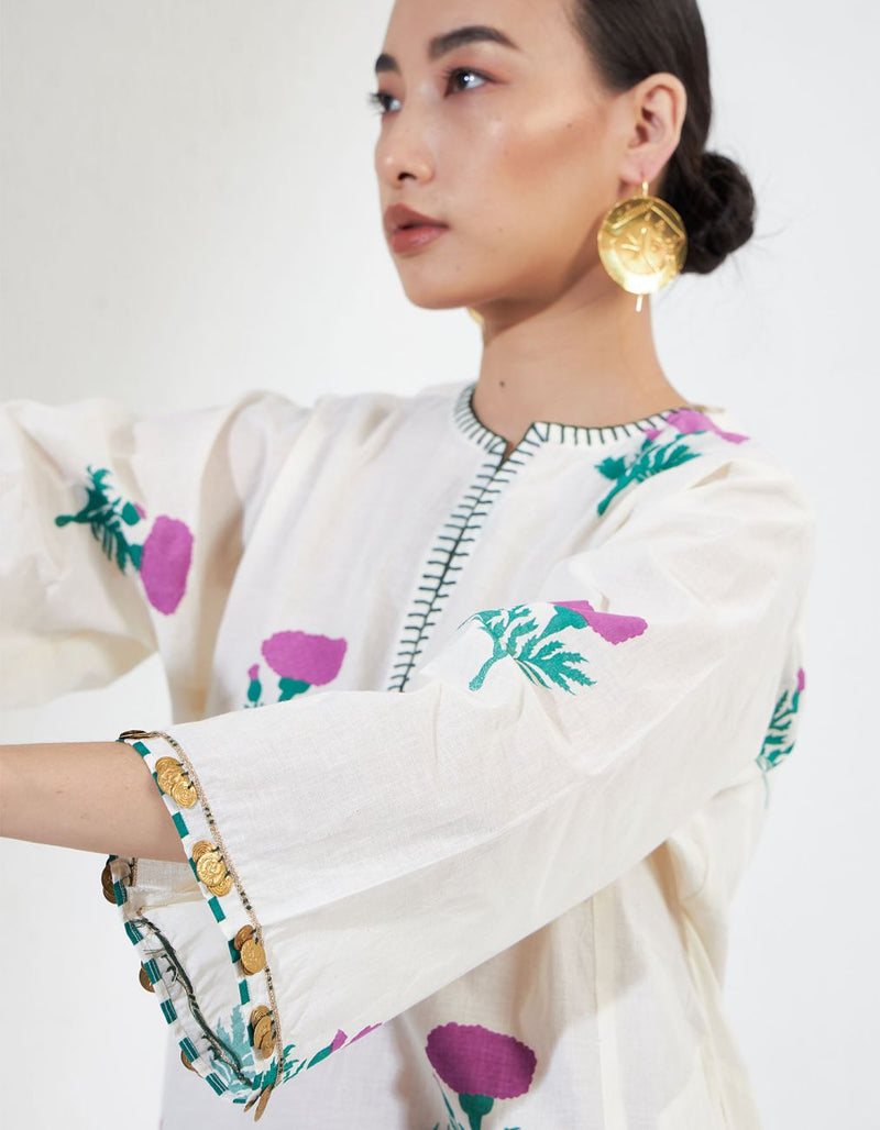 Gulnar Set 3 cotton by Aavidi in white color for women Worldwide