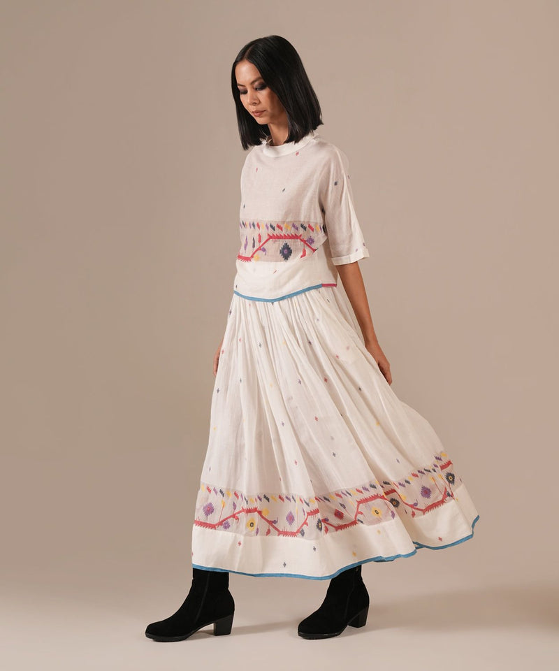 PEARL DEW SET 100% cotton by Indigo Dreams in white color for women Worldwide