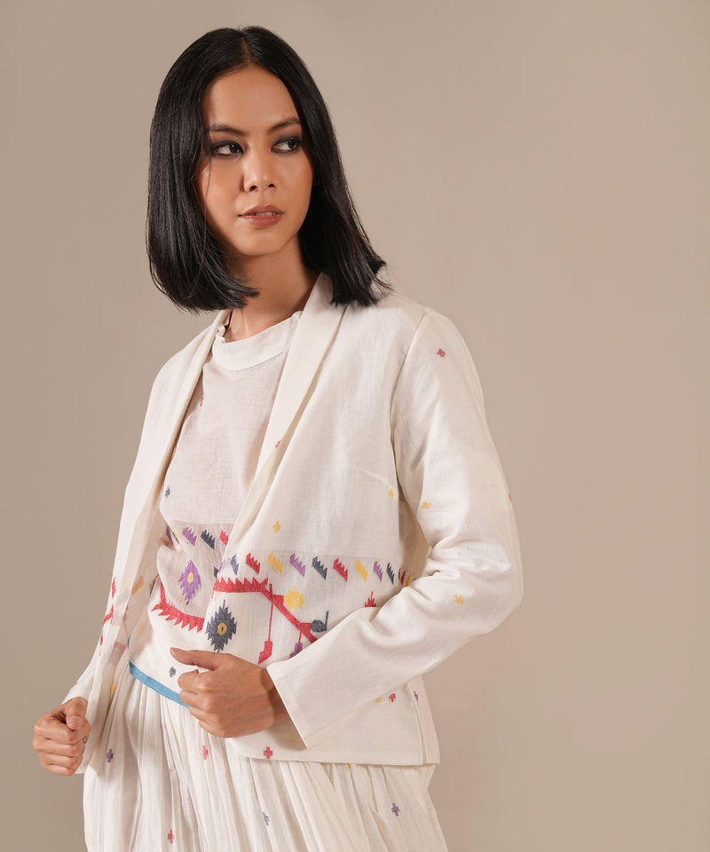 PEARL SONG SET 100% cotton by Indigo Dreams in white color for women Worldwide