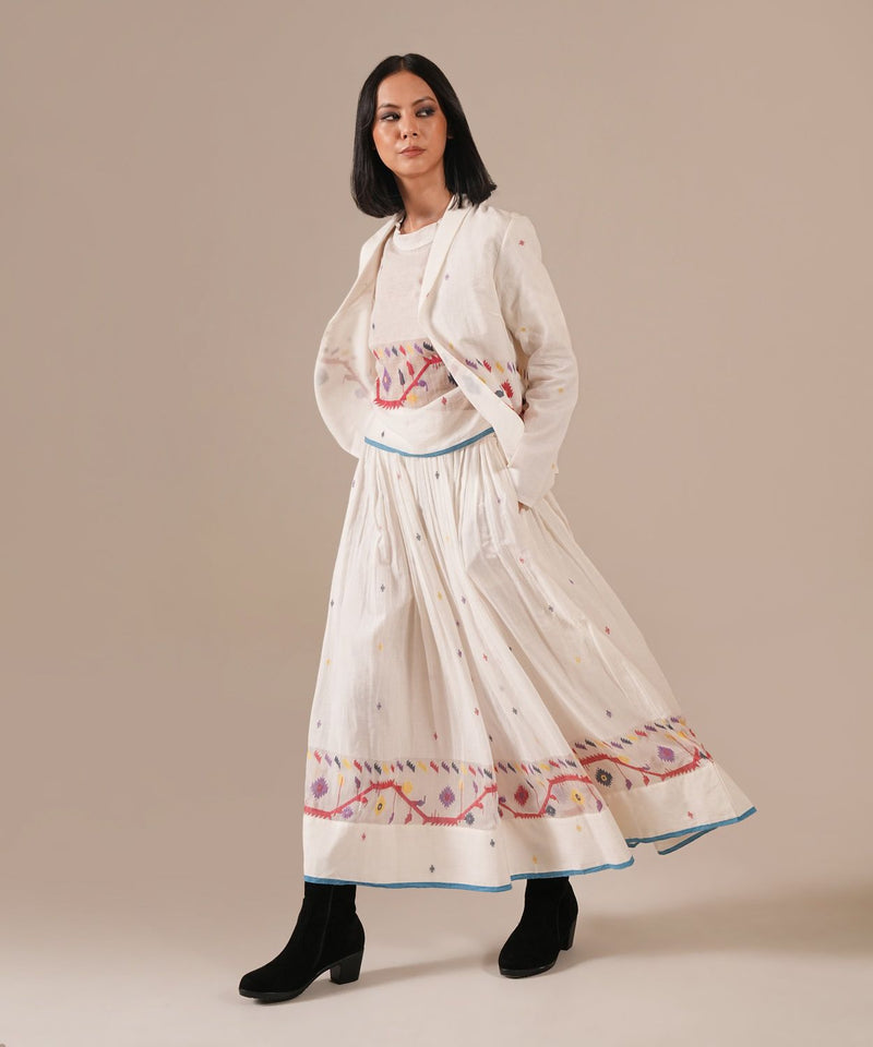 PEARL SONG SET 100% cotton by Indigo Dreams in white color for women Worldwide
