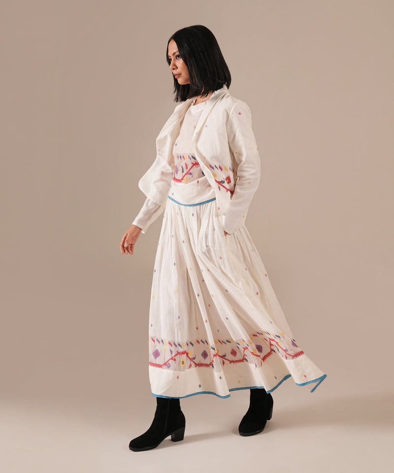 PEARL SONG SET 100% cotton by Indigo Dreams in white color for women Worldwide