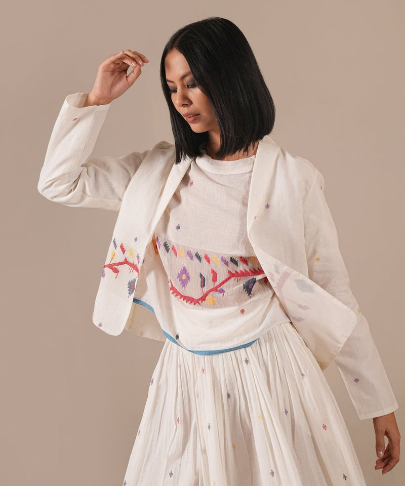 PEARL SONG SET 100% cotton by Indigo Dreams in white color for women Worldwide