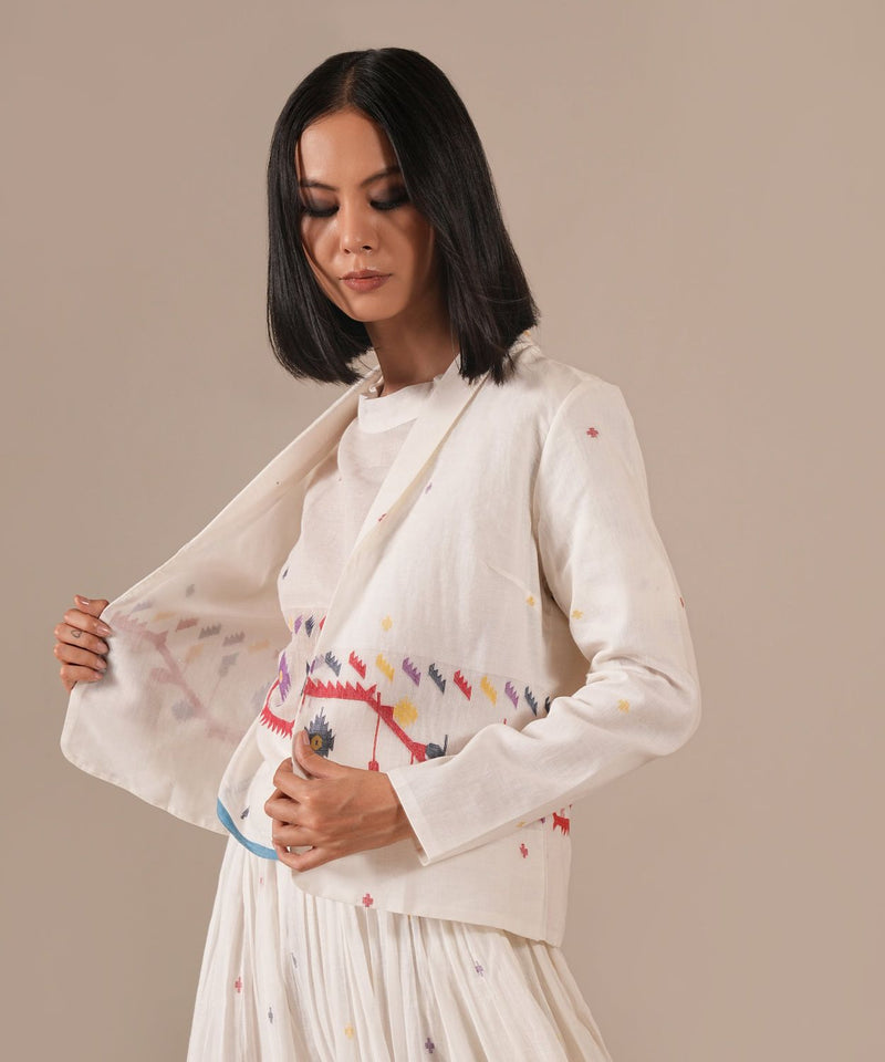 PEARL SONG SET 100% cotton by Indigo Dreams in white color for women Worldwide