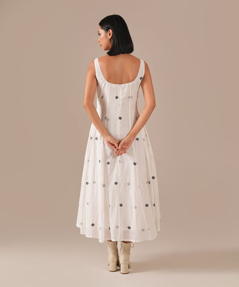 PEARL SPARK DRESS 100% cotton by Indigo Dreams in white color for women Worldwide