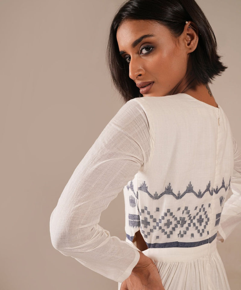 PEARL WHISPER DRESS 100% cotton by Indigo Dreams in white color for women Worldwide