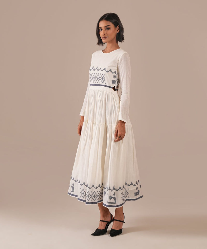 PEARL WHISPER DRESS 100% cotton by Indigo Dreams in white color for women Worldwide