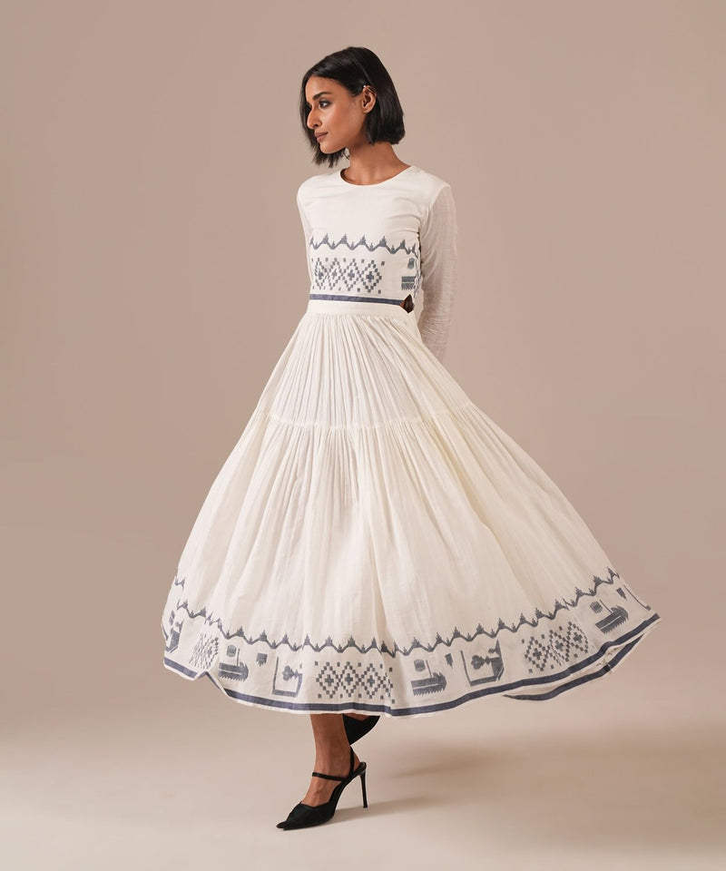 PEARL WHISPER DRESS 100% cotton by Indigo Dreams in white color for women Worldwide