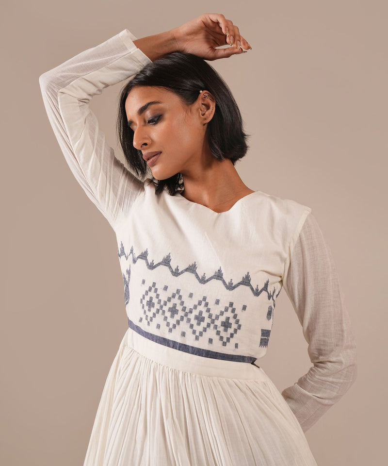 PEARL WHISPER DRESS 100% cotton by Indigo Dreams in white color for women Worldwide