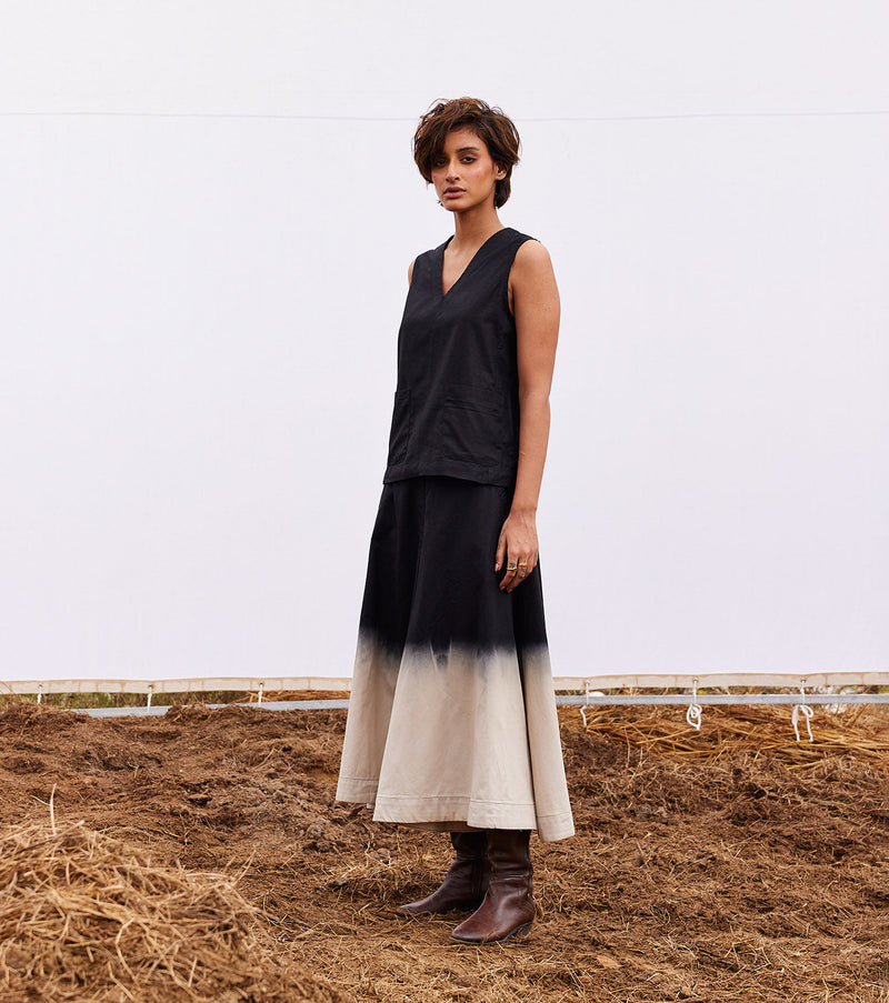 Pebble co-ord set cotton by Khara Kapas in black for women Worldwide