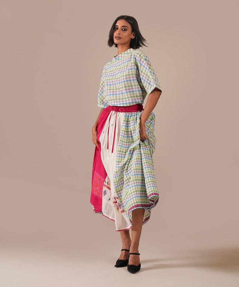 PETAL MIST DRESS 100% cotton by Indigo Dreams in green color for women Worldwide