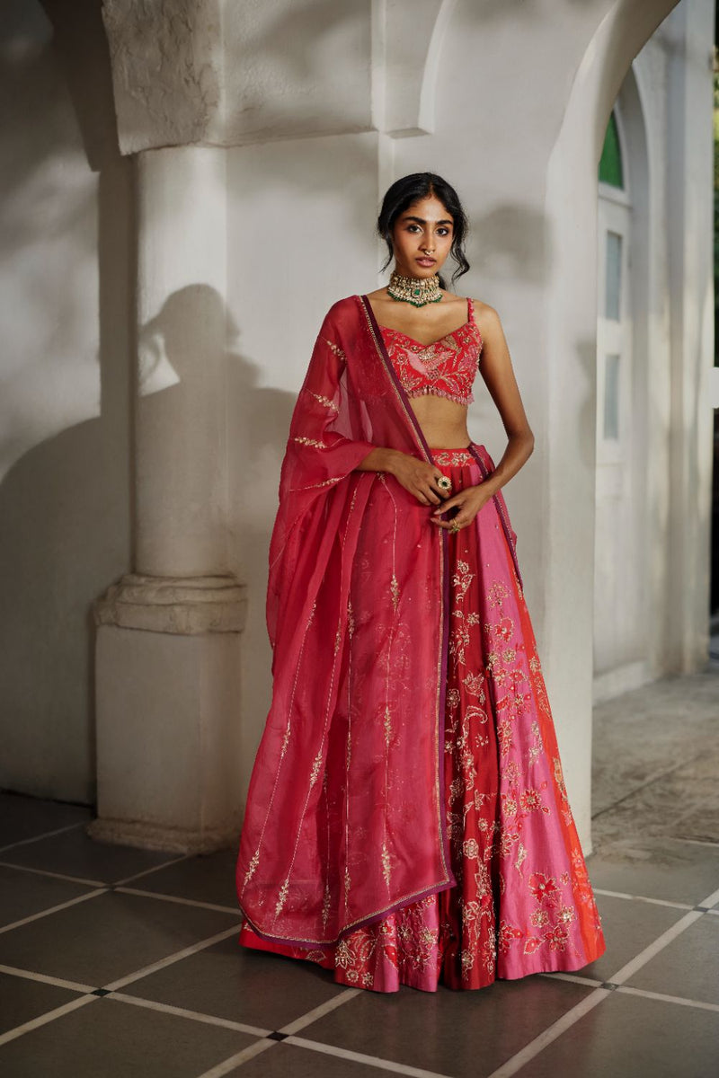 PH-2818 Viri Lehenga Set mul by Paulmi & Harsh in multi color for women Worldwide