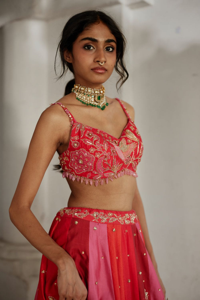 PH-2818 Viri Lehenga Set mul by Paulmi & Harsh in multi color for women Worldwide