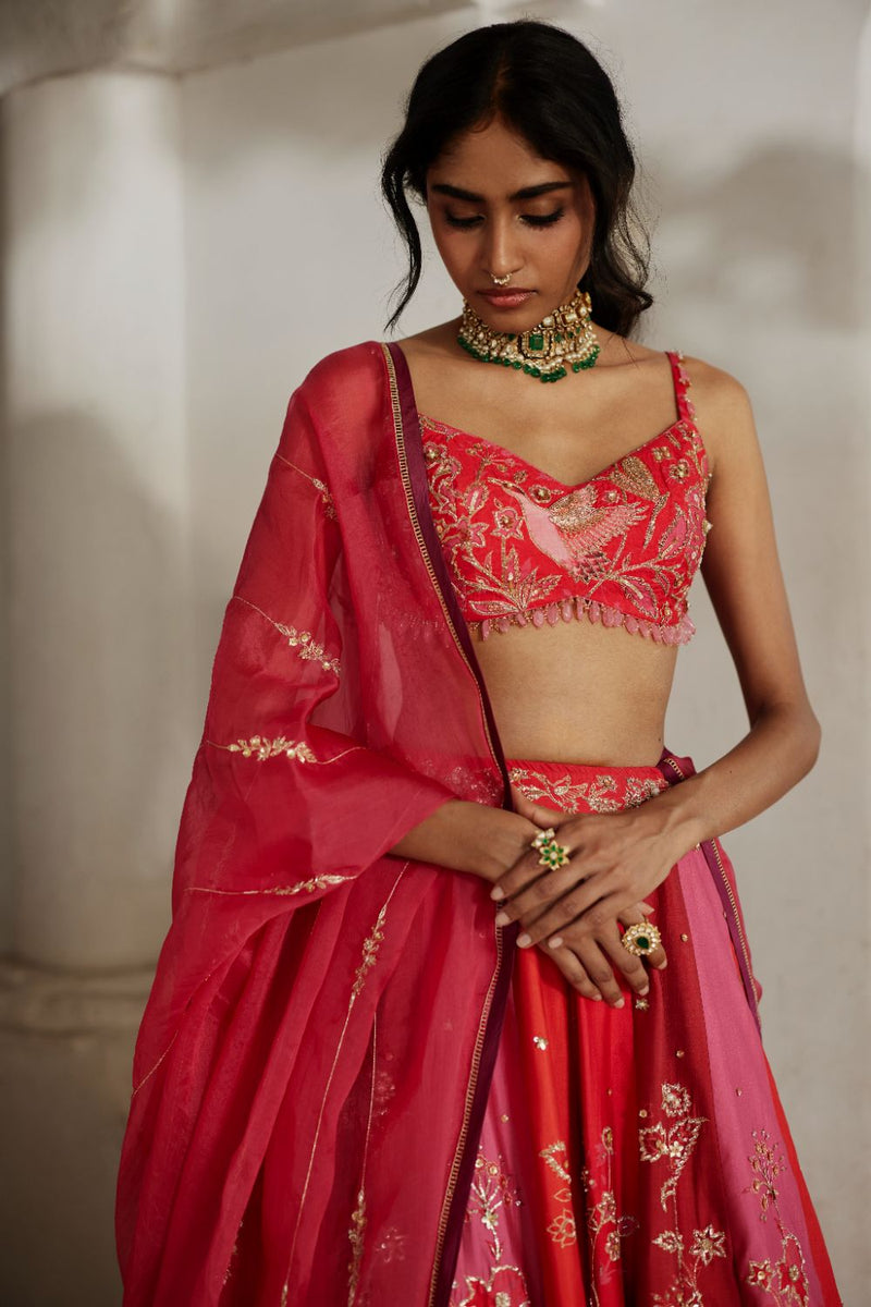 PH-2818 Viri Lehenga Set mul by Paulmi & Harsh in multi color for women Worldwide