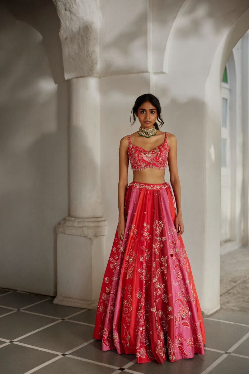 PH-2818 Viri Lehenga Set mul by Paulmi & Harsh in multi color for women Worldwide