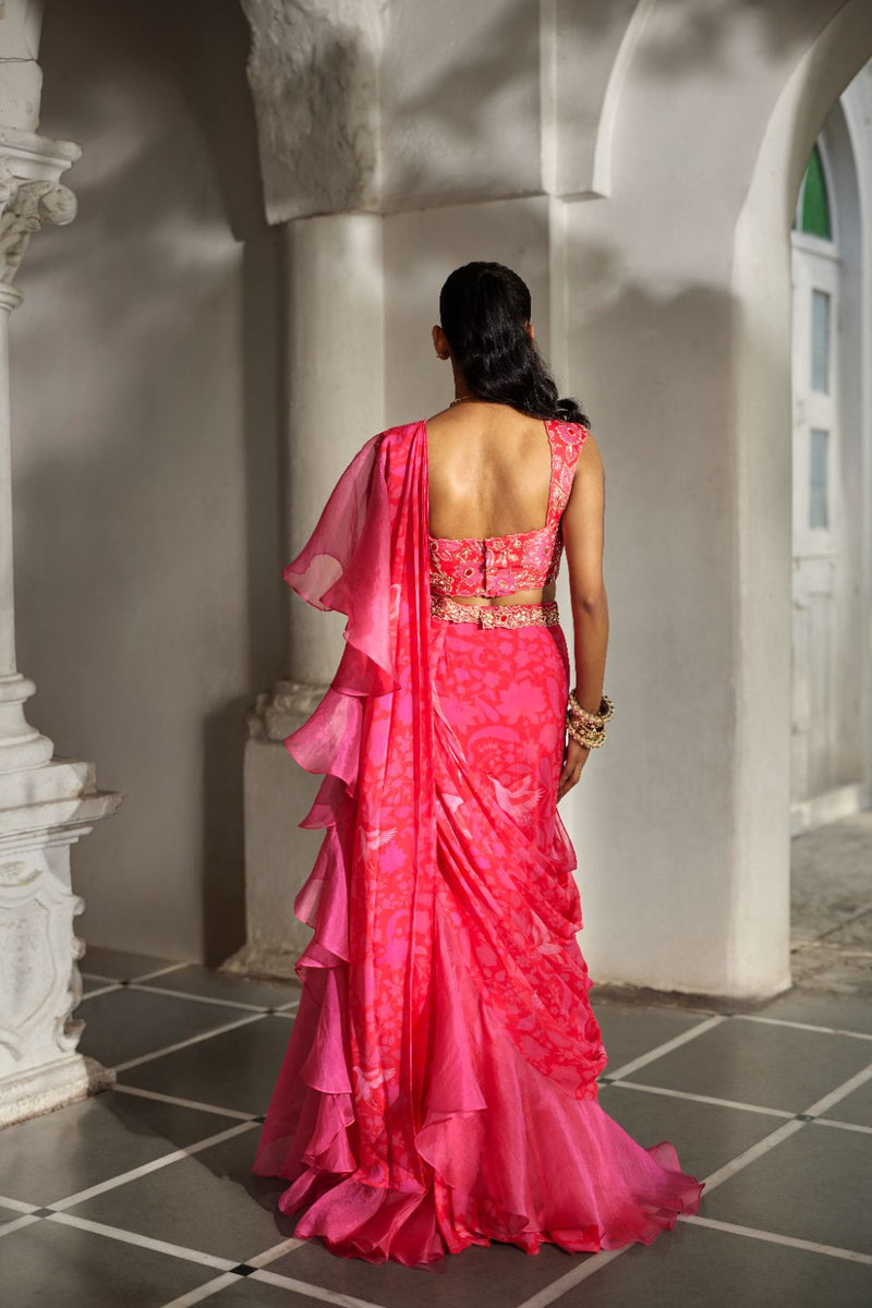 PH-2823 Soli Saree Set by Paulmi & Harsh in pink color for women Worldwide
