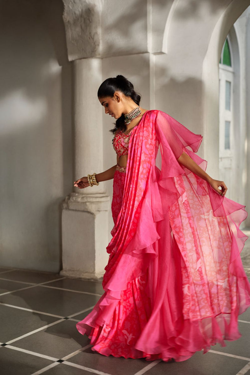 PH-2823 Soli Saree Set by Paulmi & Harsh in pink color for women Worldwide