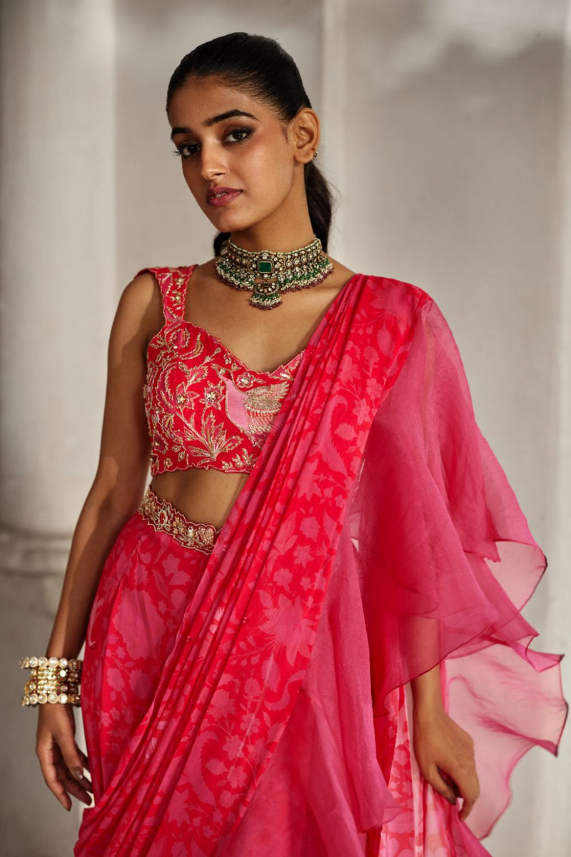 PH-2823 Soli Saree Set by Paulmi & Harsh in pink color for women Worldwide
