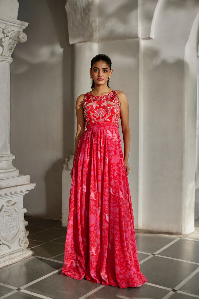 PH-2847 Ira Jumpsuit by Paulmi & Harsh in pink color for women Worldwide