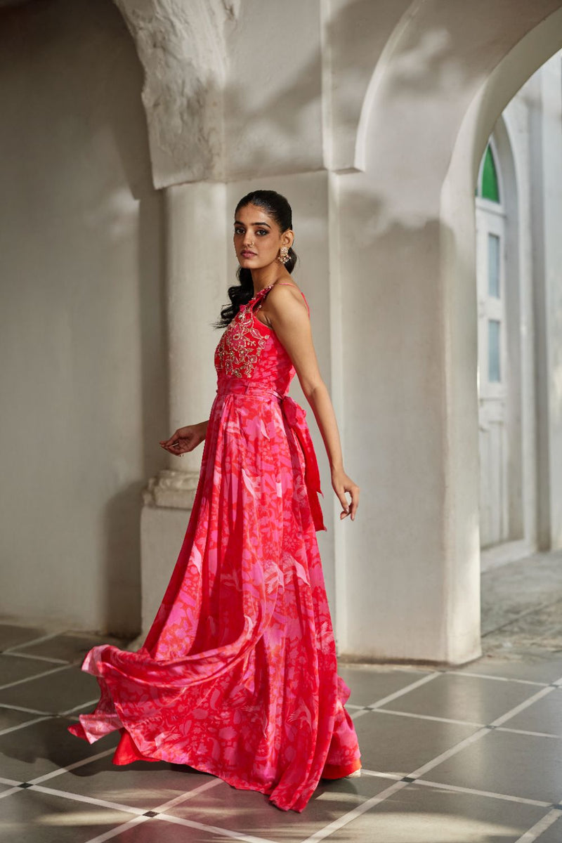 PH-2847 Ira Jumpsuit by Paulmi & Harsh in pink color for women Worldwide