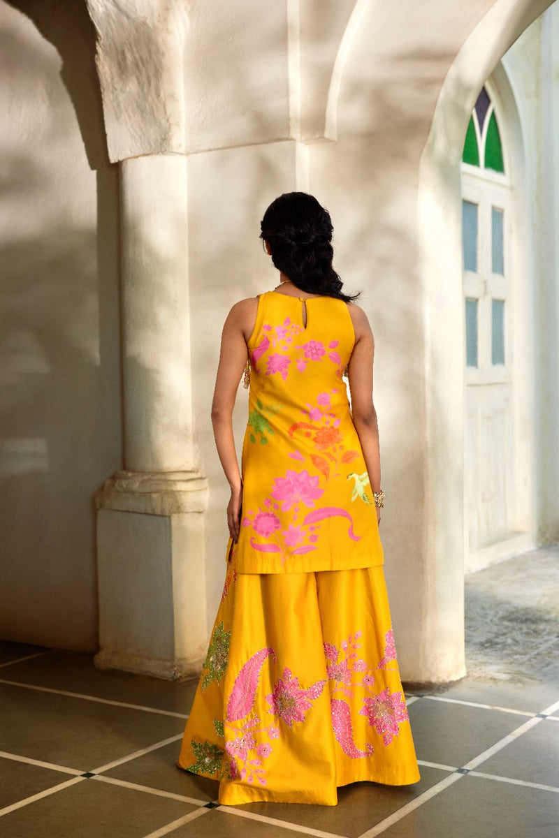 PH-2894 Halo Kurti Set – Honey by Paulmi & Harsh in gold color for women Worldwide