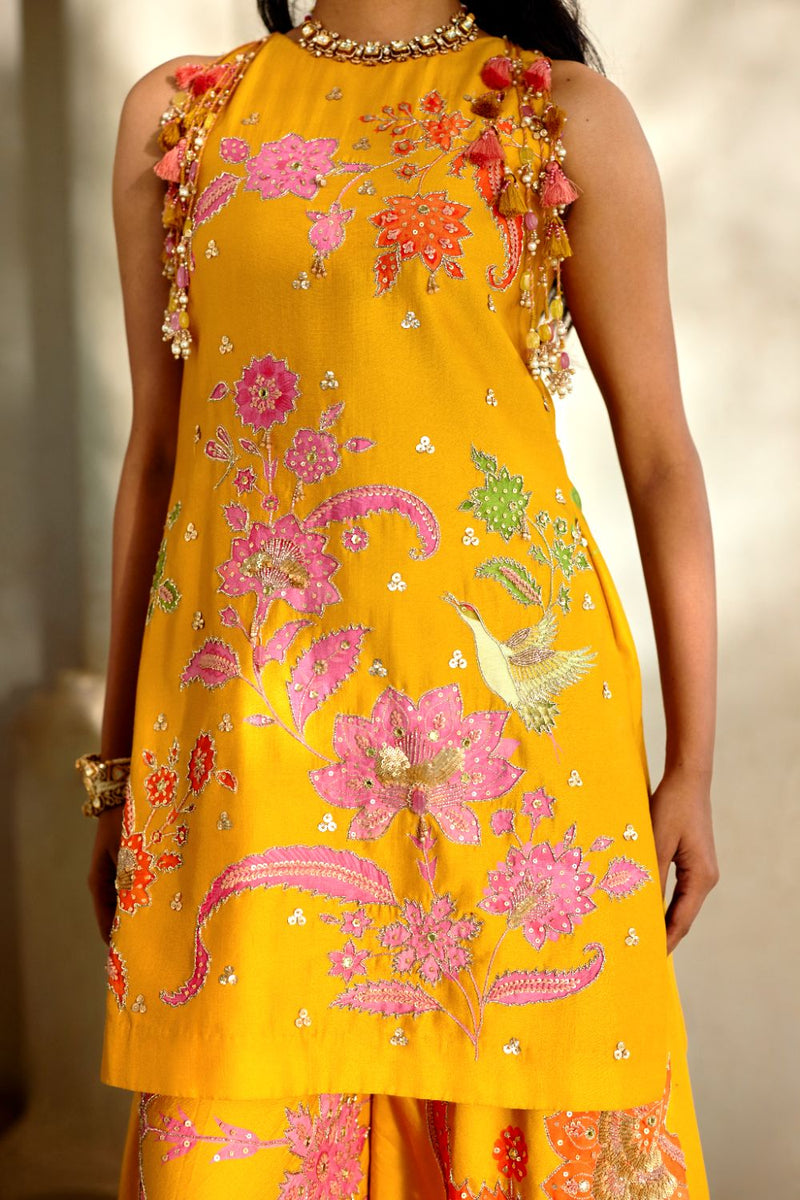 PH-2894 Halo Kurti Set – Honey by Paulmi & Harsh in gold color for women Worldwide