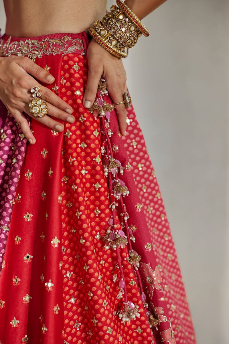 PH-2896 Indu Lehenga Set mul by Paulmi & Harsh in multi color for women Worldwide