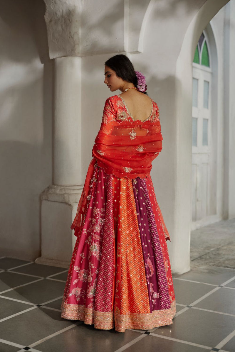 PH-2896 Indu Lehenga Set mul by Paulmi & Harsh in multi color for women Worldwide