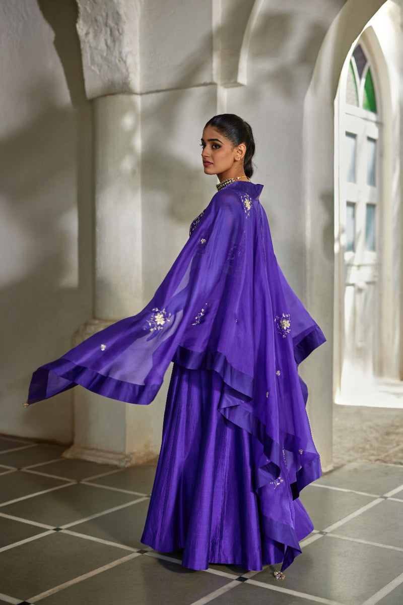 PH-3100 Zilu Cape Palazzo Set organza by Paulmi & Harsh for women Worldwide