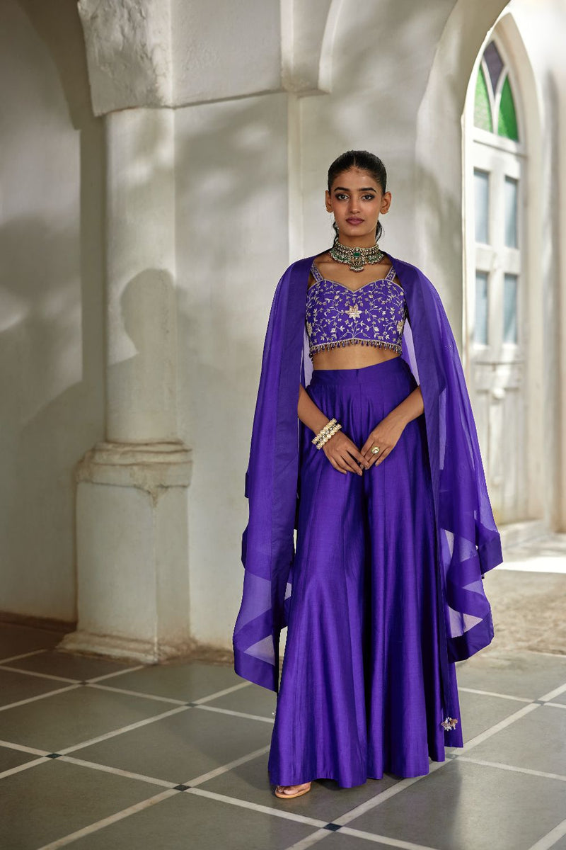 PH-3100 Zilu Cape Palazzo Set organza by Paulmi & Harsh for women Worldwide