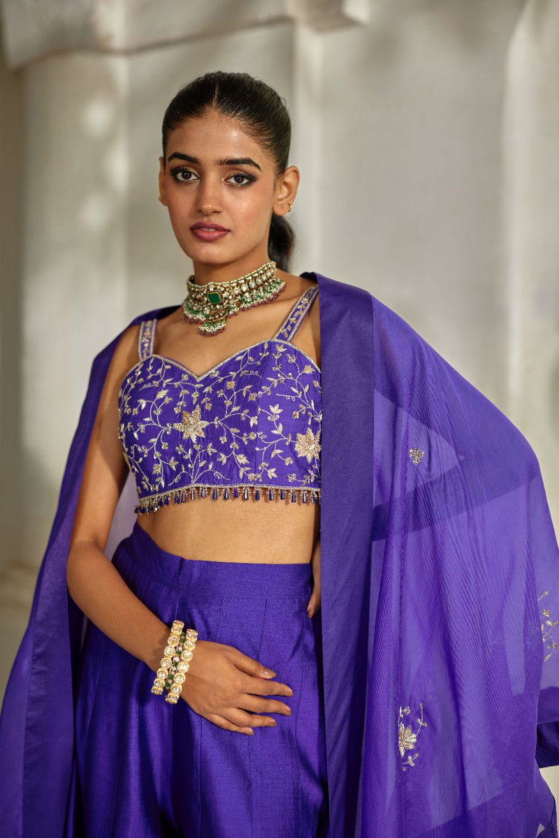 PH-3100 Zilu Cape Palazzo Set organza by Paulmi & Harsh for women Worldwide