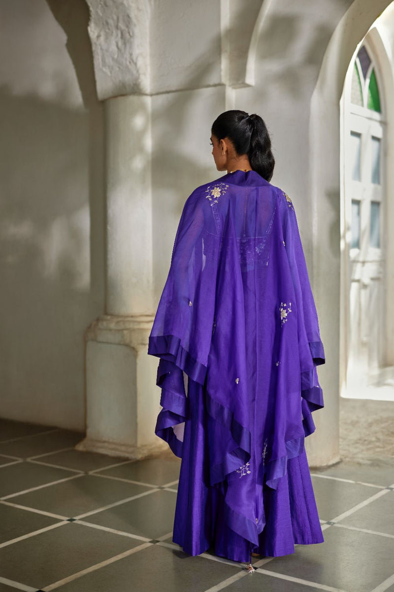 PH-3100 Zilu Cape Palazzo Set organza by Paulmi & Harsh for women Worldwide