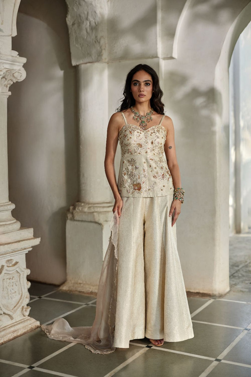 PH-3113 [H] Niri Kurti Set by Paulmi & Harsh in ivory color for women Worldwide