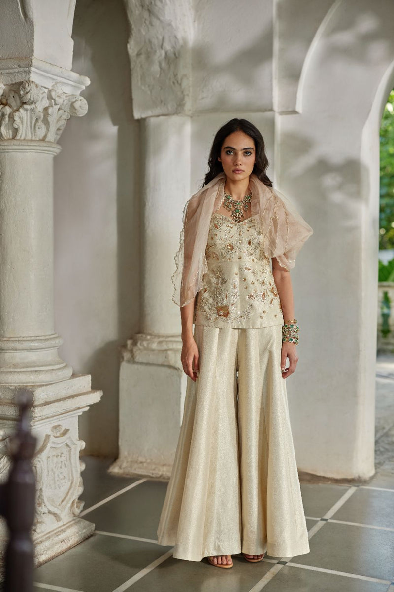 PH-3113 [H] Niri Kurti Set by Paulmi & Harsh in ivory color for women Worldwide