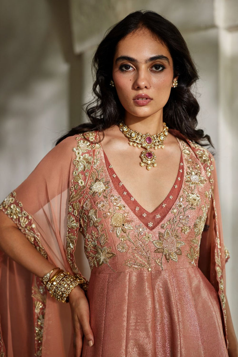 PH-3116 Mira Cape Jumpsuit Set by Paulmi & Harsh for women Worldwide